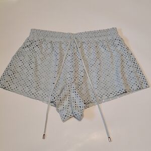 Mint green eyelet shorts